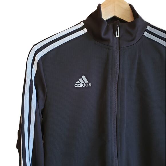 Adidas Women's Climalite Textured Sweatshirt Full Zip Black Medium - Picture 3 of 9